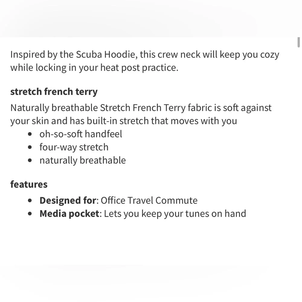 Lululemon Scuba Crew  Size 12   Black   EUC - Picture 6 of 11